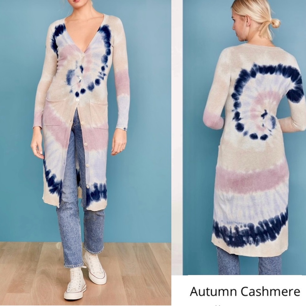 Autumn 100% Cashmere Tie-Dye Cardigan